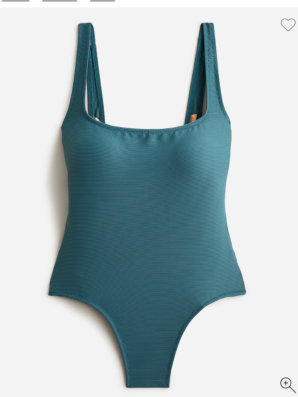 J. Crew Teal Ribbed Scoop Neck One-Piece Swimsuit